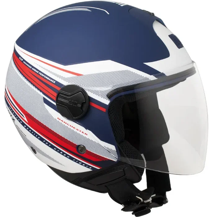 Casco Jet per Scooter Visiera Lunga CGM Manchester 107X Blu Opaco