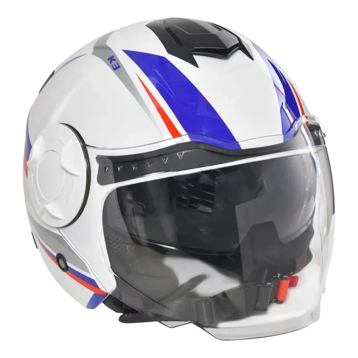 Casco Jet per Scooter Visiera Lunga e Parasole Taglia S Bianco Vendita calda