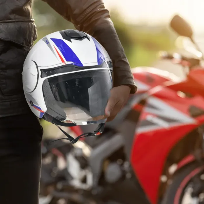 Casco Jet per Scooter Visiera Lunga e Parasole Taglia S Bianco Vendita calda - immagine 2