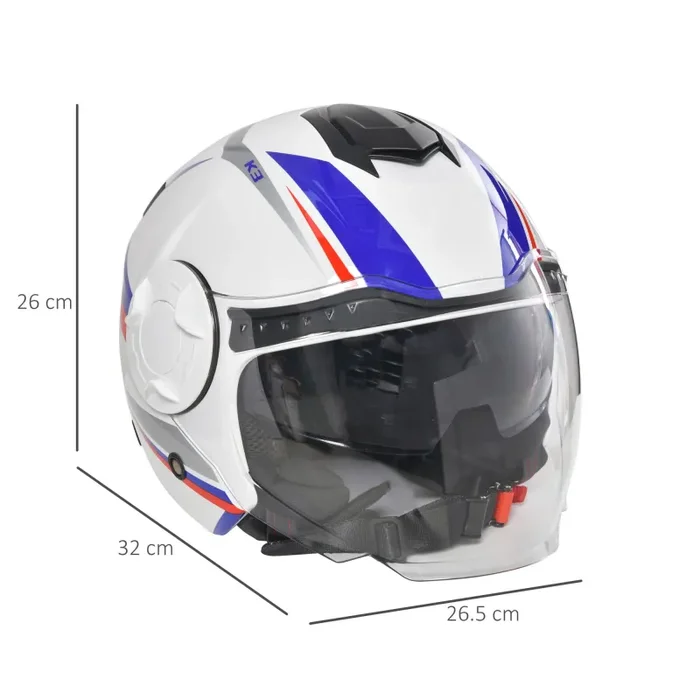 Casco Jet per Scooter Visiera Lunga e Parasole Taglia S Bianco Vendita calda - immagine 3