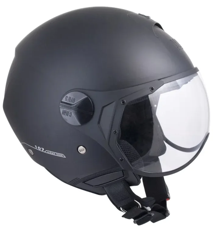 Casco Jet per Scooter Visiera Sagomata CGM Florence 107A Nero Opaco