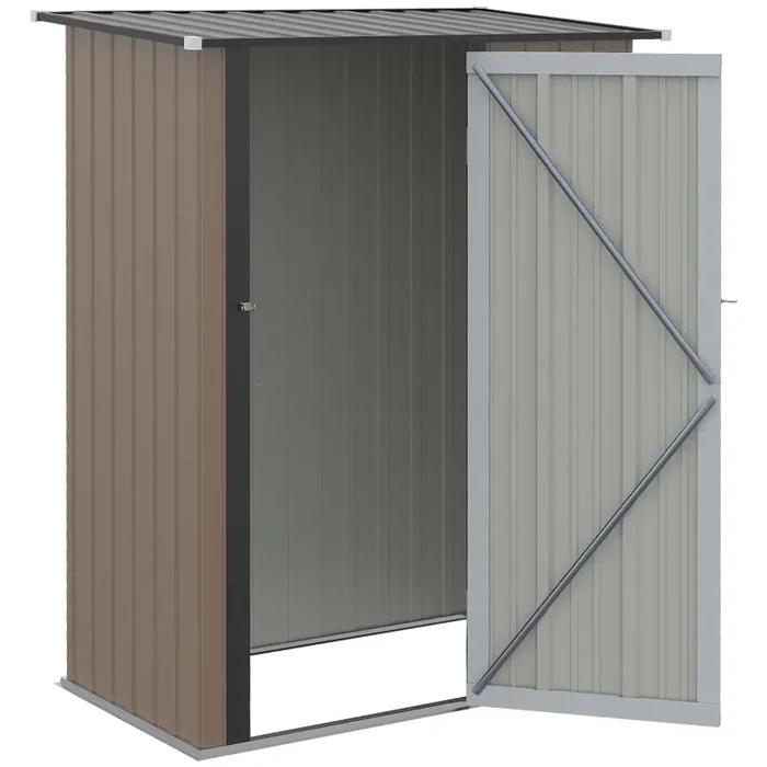 Casetta Box da Giardino 143x89x186 cm Porta con Chiavistello in Acciaio Marrone Online