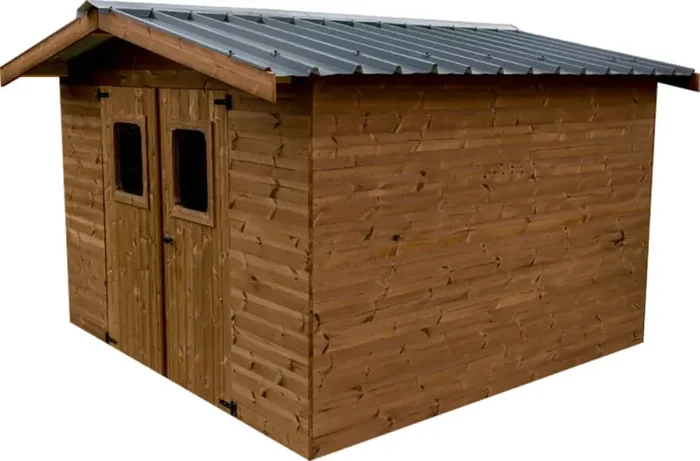 Casetta Box da Giardino 2,35×2,15 m Senza Pavimento in Legno Picea Massello 19mm Tetto in Acciaio Thiers