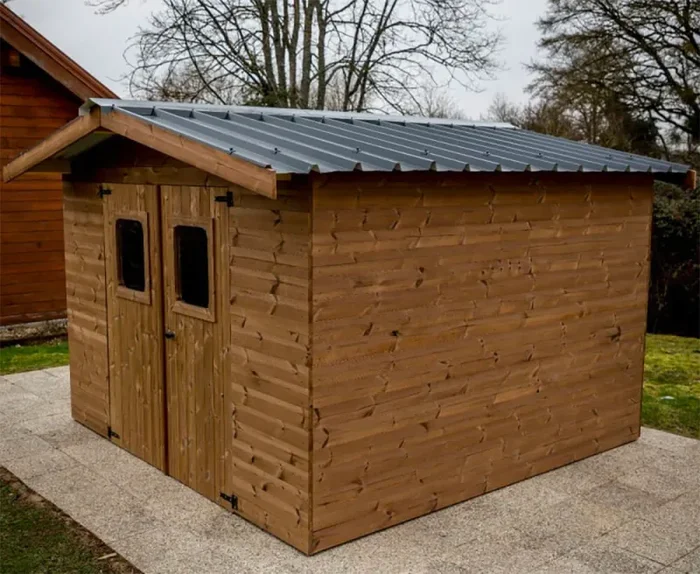 Casetta Box da Giardino 2,35×2,15 m Senza Pavimento in Legno Picea Massello 19mm Tetto in Acciaio Thiers - immagine 2