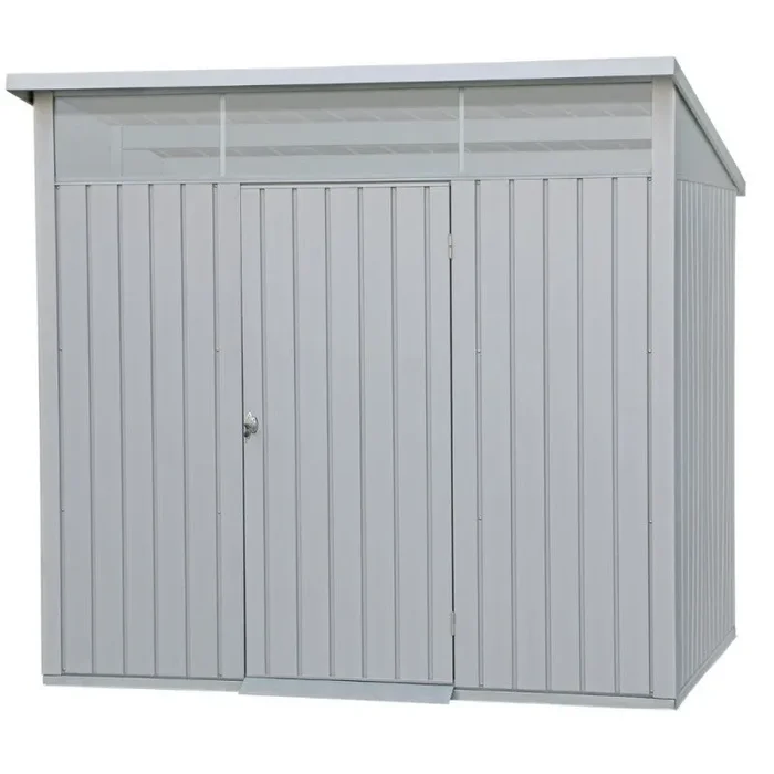 Casetta Box da Giardino 249,1×209,3×231,1 cm in Acciaio Zincato Grigio