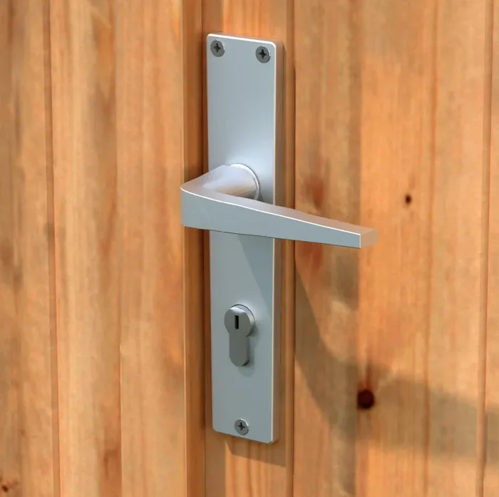 Casetta Box Da Giardino 250x250x194-235A cm Porta Doppia con Serratura Arisa in Legno di Abete Marrone - immagine 2