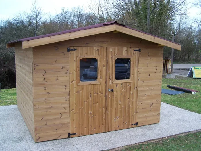 Casetta Box da Giardino 3,16×2,4 m Senza Pavimento in Legno Picea Massello 19mm Tetto a Lastre Therma - immagine 3