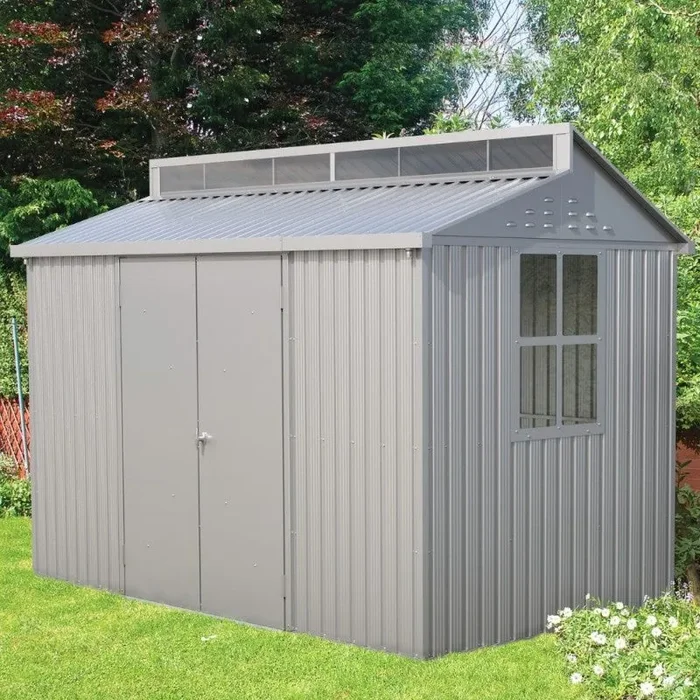 Casetta Box da Giardino 323,3×242,6×235,2 cm in Alluminio Grigio - immagine 2