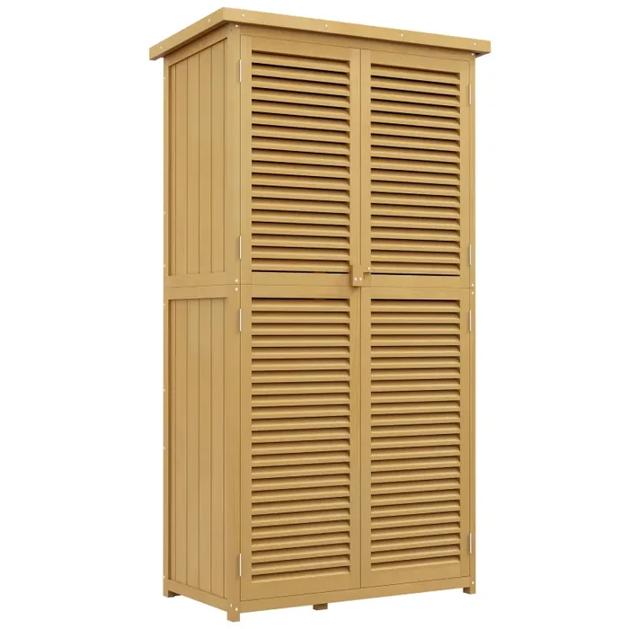 Casetta Box da Giardino 87×46,5×160 cm con Ante a persiana in Legno Online