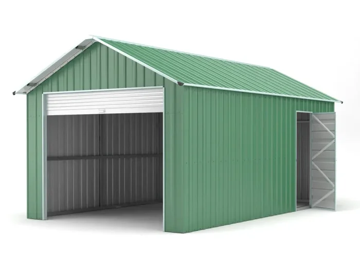 Casetta Box da Giardino in Lamiera di Acciaio 360x912x307 cm Verde - immagine 2