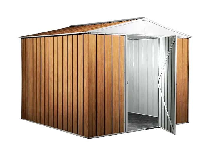 Casetta Box da Giardino in Lamiera di Acciaio Porta Utensili 276x260x212 cm Enaudi Legno - immagine 2