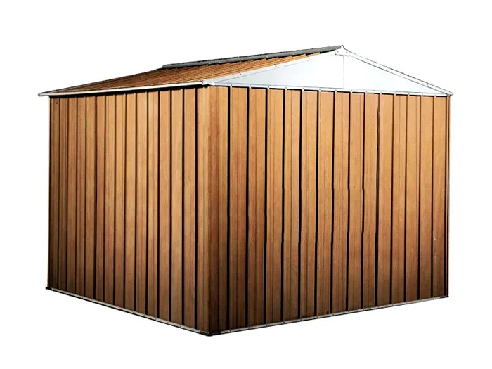 Casetta Box da Giardino in Lamiera di Acciaio Porta Utensili 276x260x212 cm Enaudi Legno - immagine 3