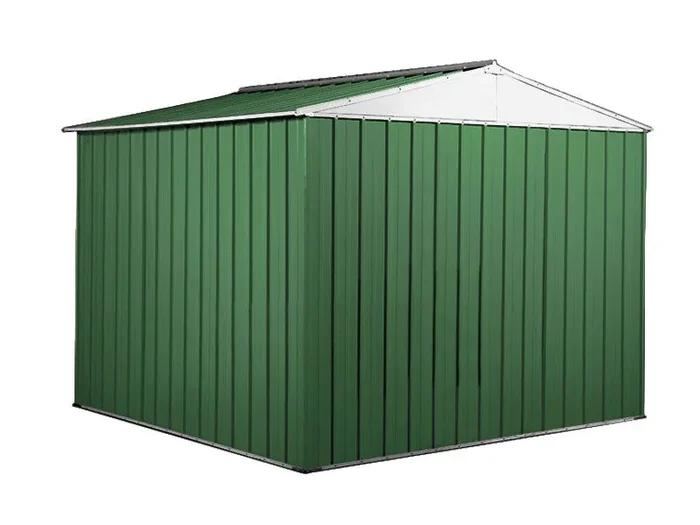 Casetta Box da Giardino in Lamiera di Acciaio Porta Utensili 276x260x212 cm Enaudi Verde - immagine 3