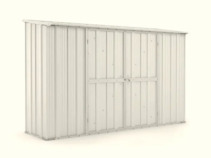 Casetta Box da Giardino in Lamiera di Acciaio Porta Utensili 307x100x192 cm Enaudi Bianco