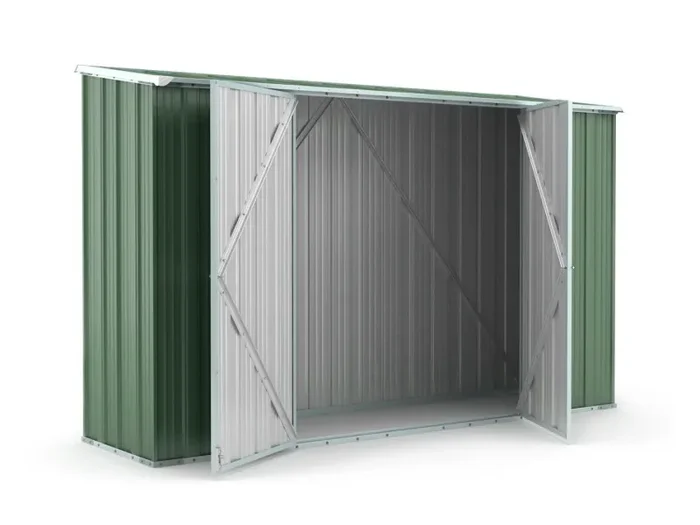 Casetta Box da Giardino in Lamiera di Acciaio Porta Utensili 307x100x192 cm Enaudi Verde - immagine 2