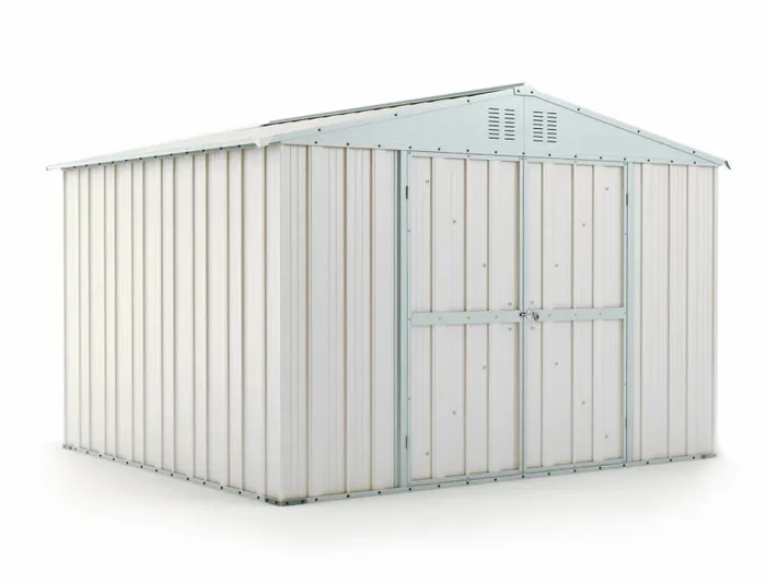 Casetta Box da Giardino in Lamiera di Acciaio Porta Utensili 327x269x217 cm Enaudi Bianco Saldi