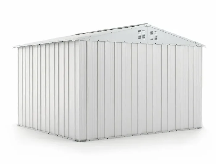 Casetta Box da Giardino in Lamiera di Acciaio Porta Utensili 327x269x217 cm Enaudi Bianco Saldi - immagine 3