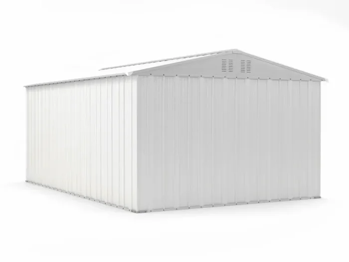Casetta Box da Giardino in Lamiera di Acciaio Porta Utensili 327x459x217 cm Enaudi Bianco - immagine 3