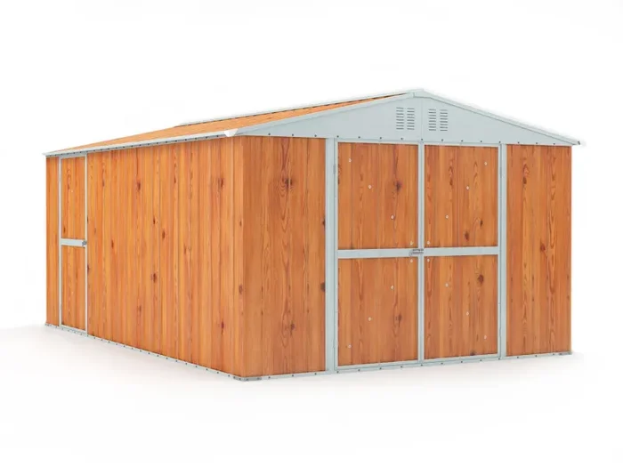 Casetta Box da Giardino in Lamiera di Acciaio Porta Utensili 327x459x217 cm Enaudi Legno Online