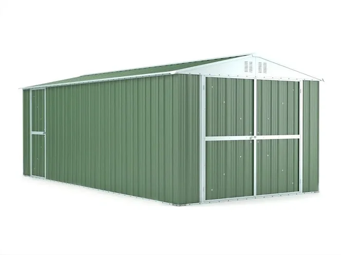 Casetta Box da Giardino in Lamiera di Acciaio Porta Utensili 327x611x235 cm Enaudi Verde Online ora