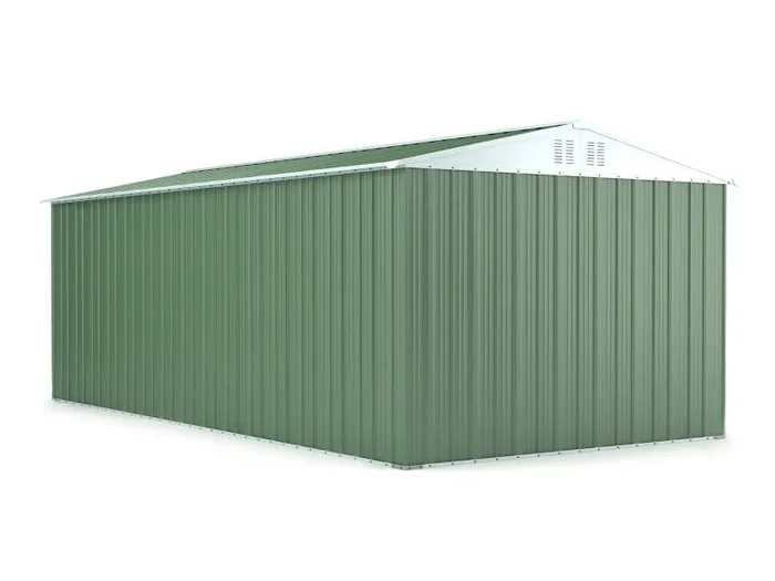 Casetta Box da Giardino in Lamiera di Acciaio Porta Utensili 327x611x235 cm Enaudi Verde Online ora - immagine 3