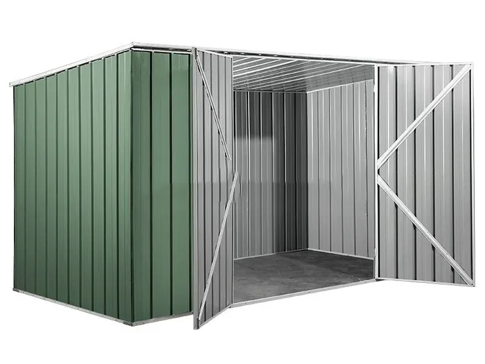 Casetta Box da Giardino in Lamiera di Acciaio Porta Utensili 345x186x192 cm Enaudi Verde - immagine 2