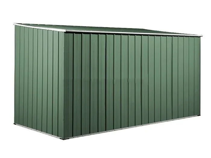 Casetta Box da Giardino in Lamiera di Acciaio Porta Utensili 345x186x192 cm Enaudi Verde - immagine 3