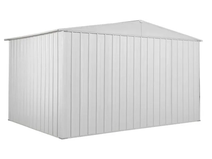 Casetta Box da Giardino in Lamiera di Acciaio Porta Utensili 360x260x212 cm Enaudi Bianca - immagine 3