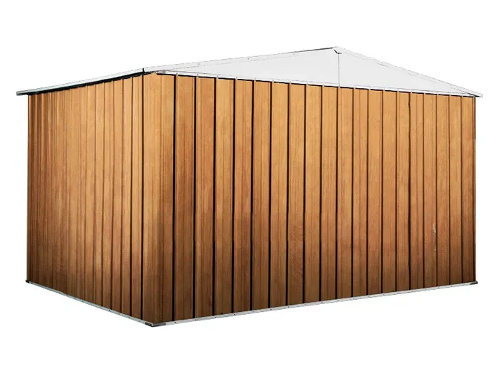 Casetta Box da Giardino in Lamiera di Acciaio Porta Utensili 360x260x212 cm Enaudi Legno - immagine 3