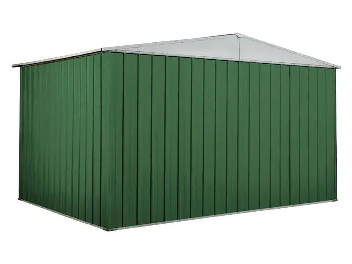 Casetta Box da Giardino in Lamiera di Acciaio Porta Utensili 360x260x212 cm Enaudi Verde - immagine 3