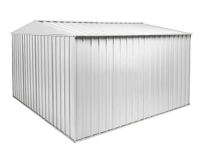 Casetta Box da Giardino in Lamiera di Acciaio Porta Utensili 360x345x212 cm Enaudi Bianca - immagine 3