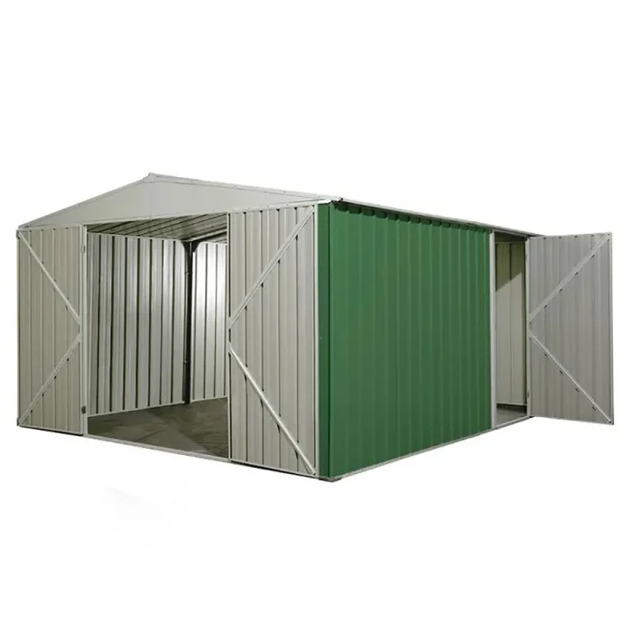 Casetta Box da Giardino in Lamiera di Acciaio Porta Utensili 360x430x210 cm Enaudi Verde - immagine 2