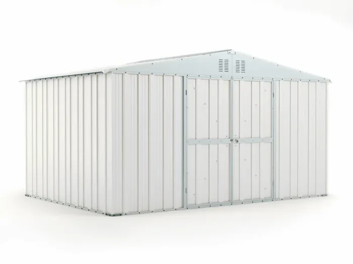 Casetta Box da Giardino in Lamiera di Acciaio Porta Utensili 403x269x217 cm Enaudi Bianco Sconti