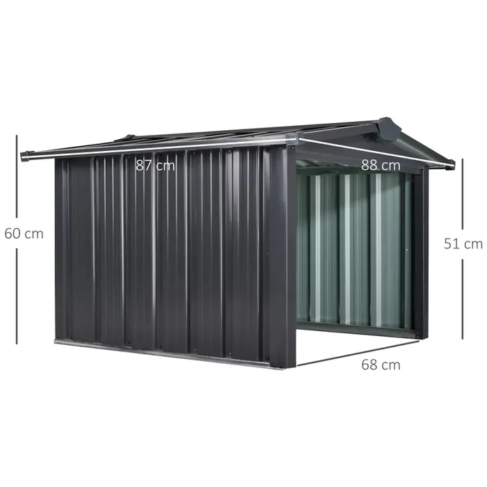 Casetta Box da Giardino in Lamiera per Robot Tagliaerba 88x87x60 cm in Acciaio Nero - immagine 3