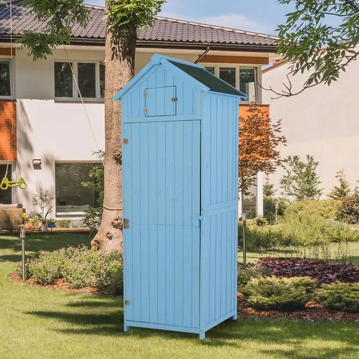 Casetta Box da Giardino in Legno Azzurro 77×54.2 cm - immagine 3