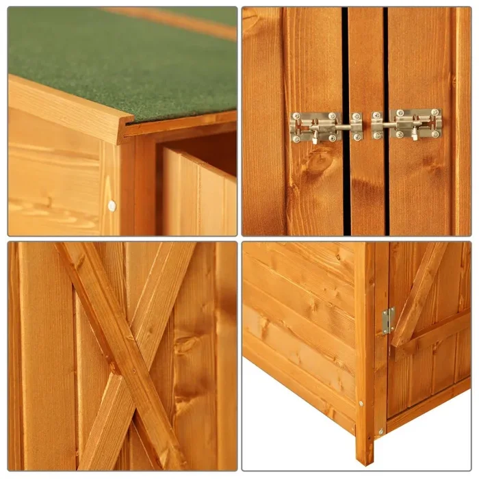 Casetta Box da Giardino in Legno Naturale 160×125 cm - immagine 2