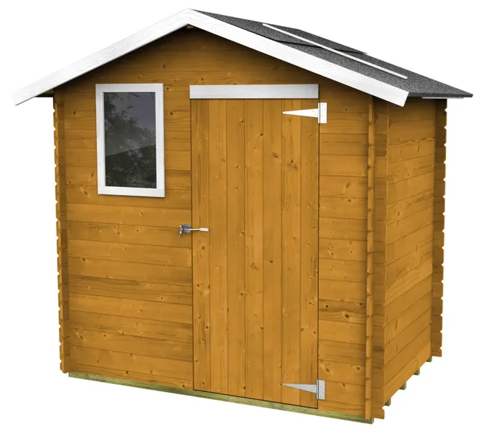 Casetta Box da Giardino per Attrezzi 198×130 cm con Porta Singola Cieca in Legno Castagno
