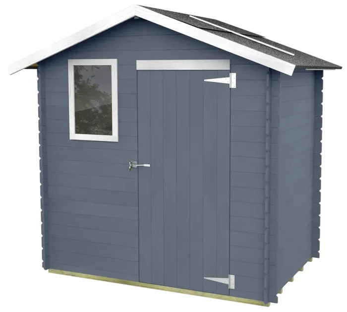 Casetta Box da Giardino per Attrezzi 198×130 cm con Porta Singola Cieca in Legno Grigio