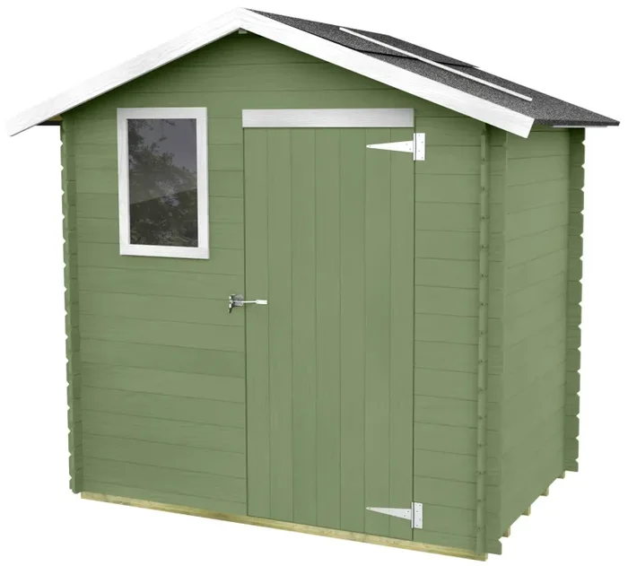 Casetta Box da Giardino per Attrezzi 198×130 cm con Porta Singola Cieca in Legno Verde