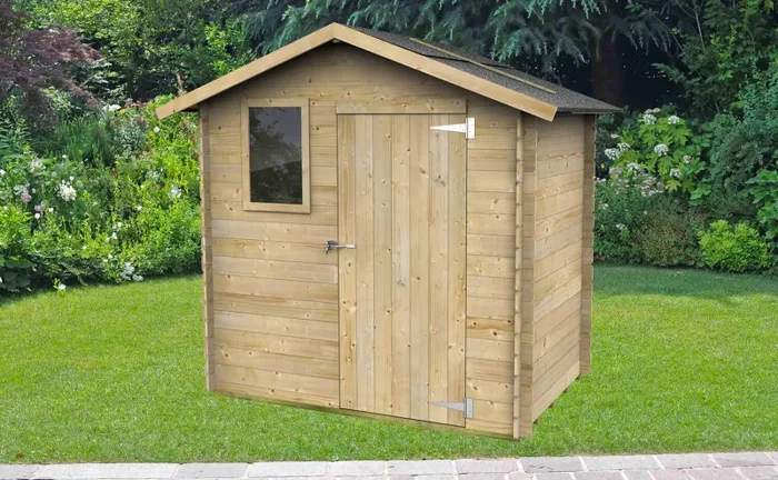 Casetta Box da Giardino per Attrezzi 198×130 cm con Porta Singola Cieca in Legno Verde - immagine 2