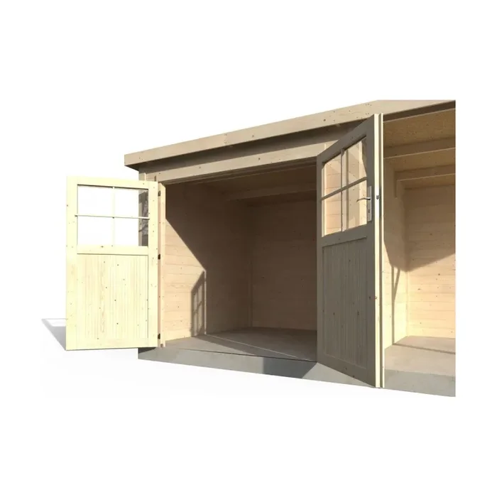 Casetta Box da Giardino per Attrezzi 4,76×2,56m Senza Pavimento con Tettoia in Legno Abete 19mm Paradis NG - immagine 2