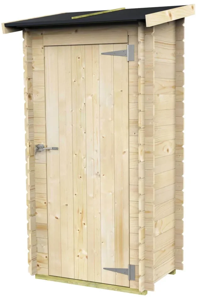 Casetta Box da Giardino per Attrezzi 94×64 cm con Porta Singola Cieca in Legno Naturale
