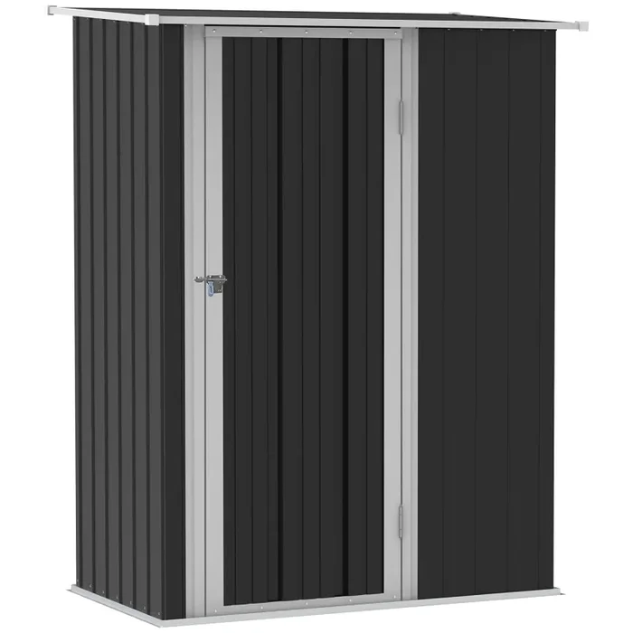 Casetta Box da Giardino Porta Utensili 142x84x189 cm in Acciaio Impermeabile Grigio Sconti