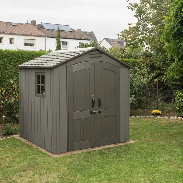 Casetta Box da Giardino Porta Utensili 204×204 cm in Polietilene Grigia