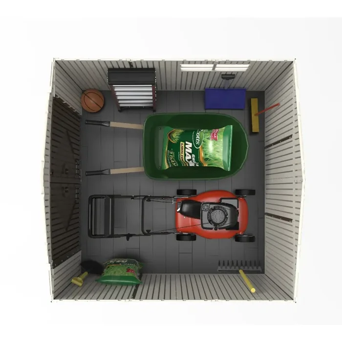 Casetta Box da Giardino Porta Utensili 204×204 cm in Polietilene Grigia - immagine 2