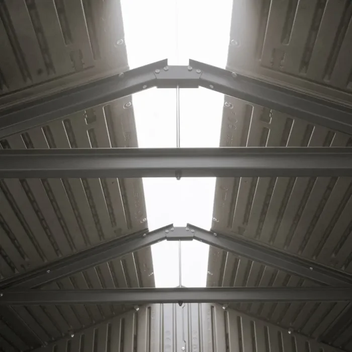 Casetta Box da Giardino Porta Utensili 204×204 cm in Polietilene Grigia - immagine 3