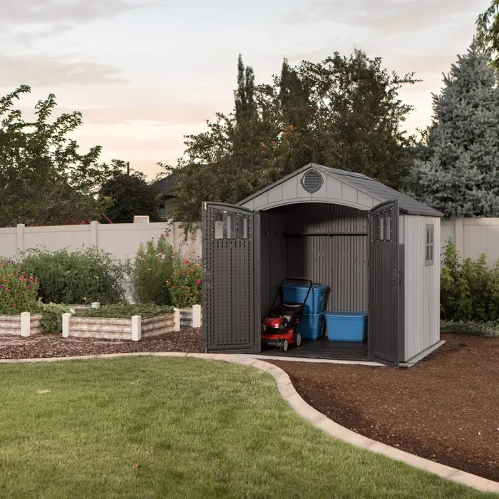 Casetta Box da Giardino Porta Utensili 238×223 cm in Polietilene Grigio In saldo - immagine 2