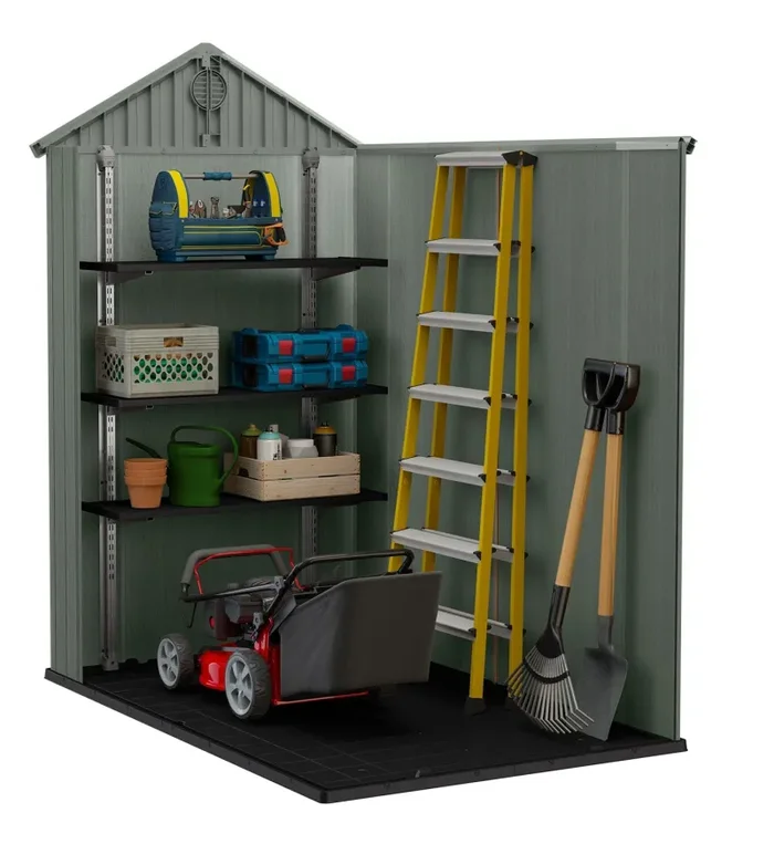 Casetta da Giardino Porta Attrezzi 125,8×184,5×205,1 cmin Evotech+ Keter Darwin 4×6 Verde Sconti - immagine 3