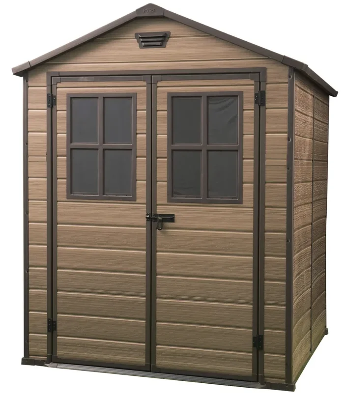 Casetta da Giardino Porta Attrezzi 185,8x227x236,8 cm in Resina Keter Scala 6×8 Noce