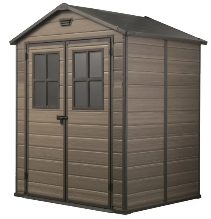 Casetta da Giardino Porta Attrezzi 185,8x227x236,8 cm in Resina Keter Scala 6×8 Noce - immagine 2